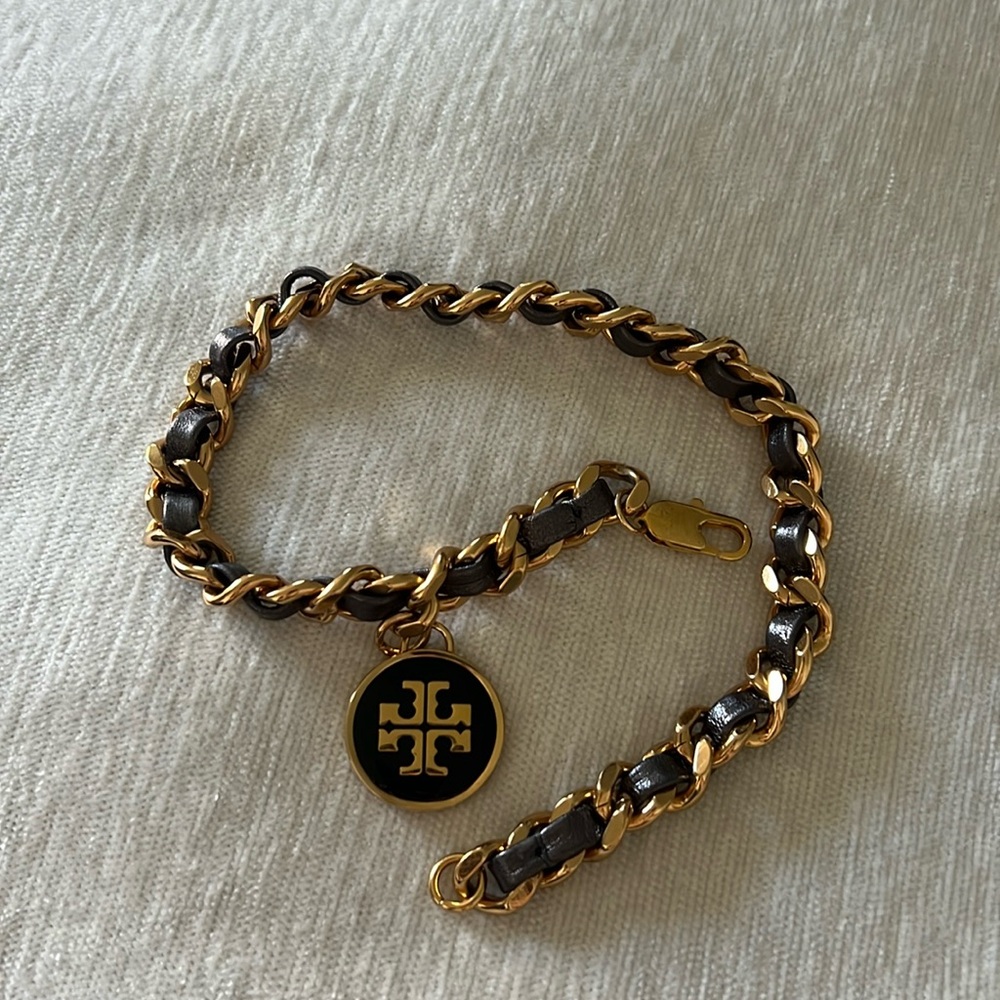❣️ Tory Burch Leather & Gold Wrap Bracelet